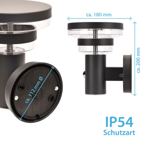 Ava LED Außenwandleuchte Bewegungsmelder IP44 Edelstahl | Shiraki