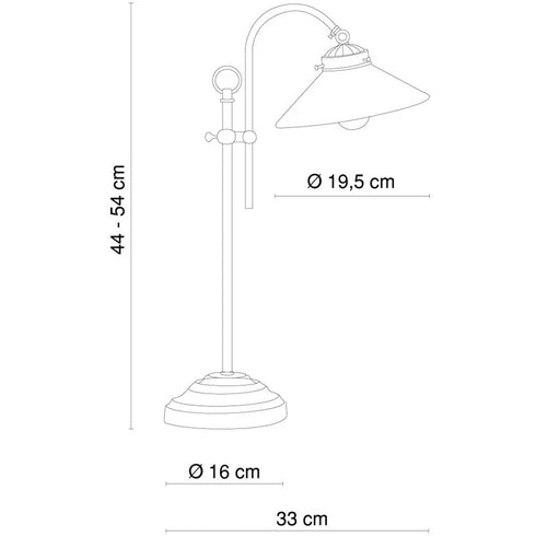 Amelia Tischlampe Antik E14 Glas Messing | Shiraki