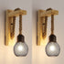 Fabiola 2 Stück Retro Wandleuchte Holz E27 Industrie | Shiraki