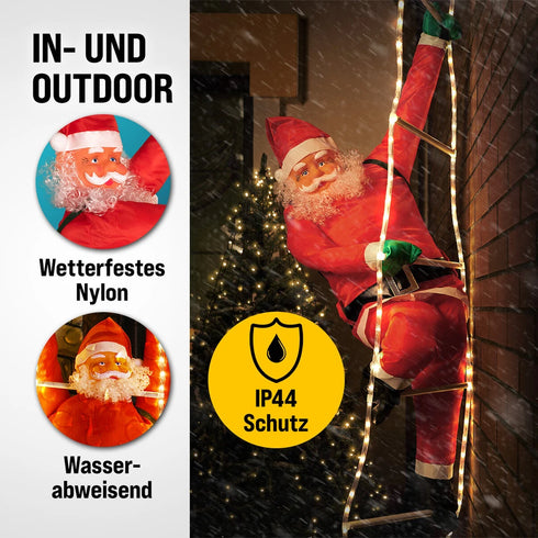 LED Weihnachtsmann auf Leiter – Weihnachtsbaumdekoration