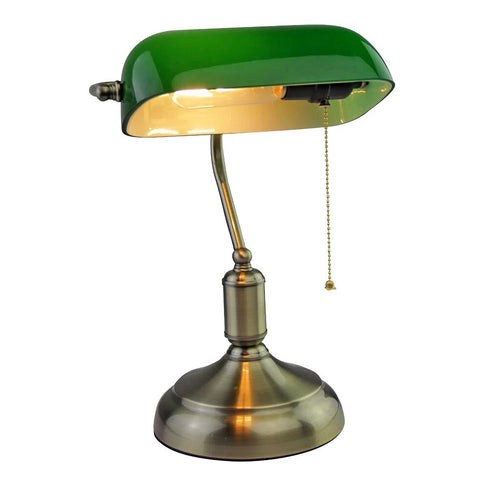Thalia Bankerlampe Tischlampe Vintage E27 Retro Grün | Shiraki