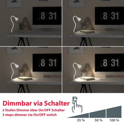 Elodie LED Klemmleuchte Tischlampe | Shiraki
