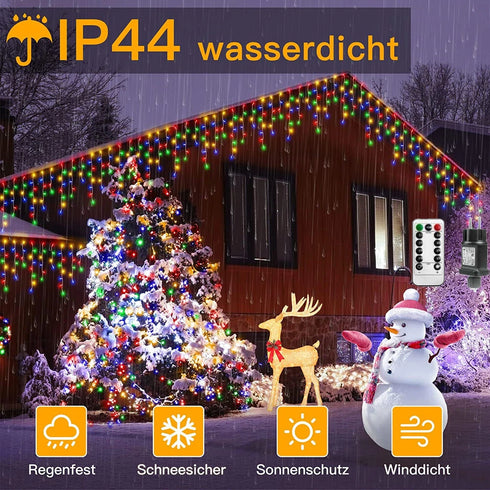 LED-Eiszapfen-Märchen 400 LEDs – warmes Weiß für Weihnachtsdekoration