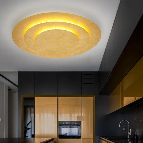 Alva LED Deckenleuchte rund Gold warmweiß | Shiraki