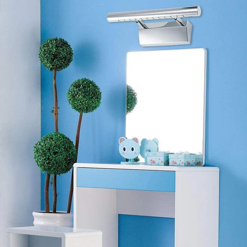 Lovisa LED Spiegelleuchte IP44 mit Schalter Edelstahl | Shiraki