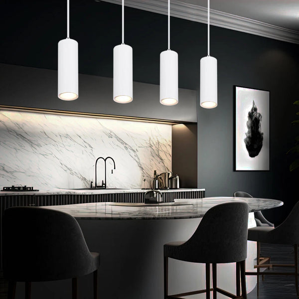 Sofia LED Pendelleuchte GU10 Weiß Metall - 4 Stück | Shiraki