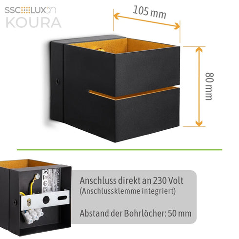Isabella Set mit 2 Wandleuchten Up & Down G9 | Shiraki
