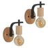 Sofia 2er Wandleuchten Holz Metall Vintage E27 | Shiraki
