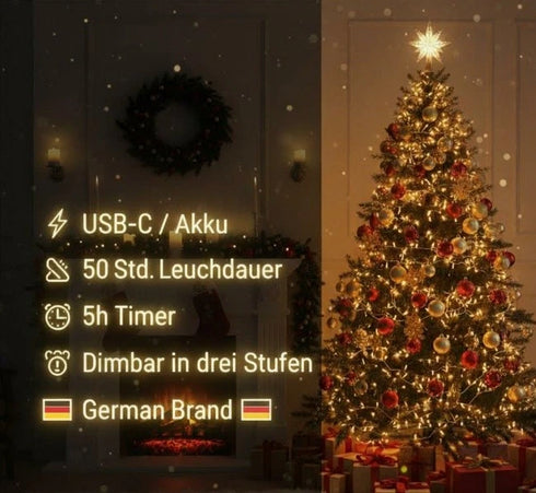 Briseida LED USB-C Mood Tisch Weihnachtsleuchte Chrom matt | Shiraki