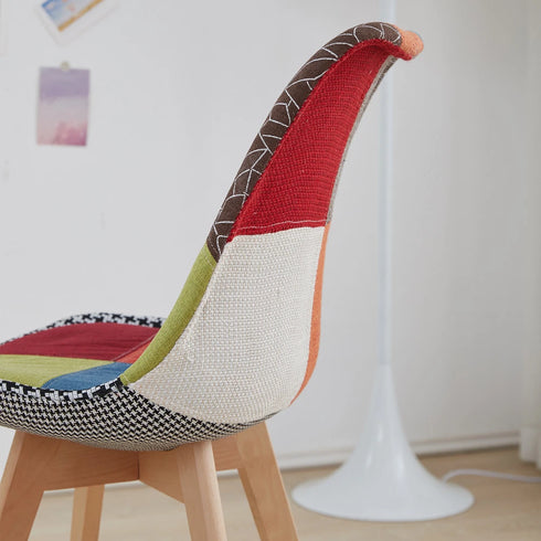 SVEIN Esszimmerstuhl 2er Set Patchwork Massivholz