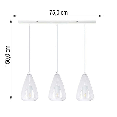 Arvid LED Pendelleuchte rund Glas & Metall | Shiraki