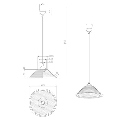 Maja Pendelleuchte Riefenglas Hängelampe Weiß | Shiraki