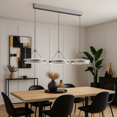 Sigrid LED Hängeleuchte Ringe höhenverstellbar H180 cm | Shiraki