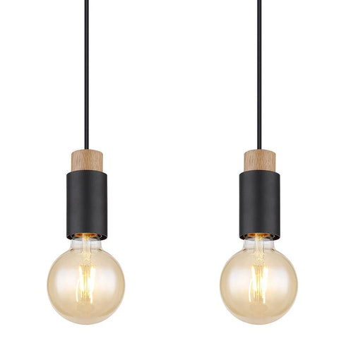 Soren Holz Metall LED Pendelleuchte 4-flammig | Shiraki