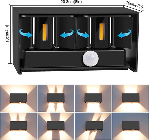 Liv LED Außenwandleuchte 20W mit Bewegungsmelder | Shiraki