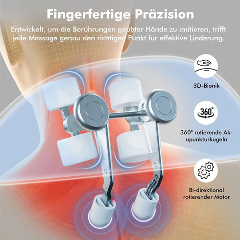 Kabelloses Nackenmassagegerät mit Wärme & 3D-Kneten | RelaxNeck