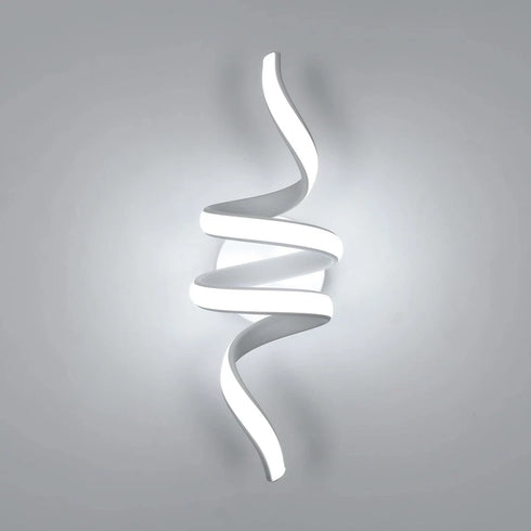 Clara LED Wandleuchte Spirale Aluminium Weiß | Shiraki