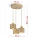 Klara Deckenleuchte Metall Ecru-Gold E27 3-flammig | Shiraki