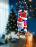 Kletternder Weihnachtsmann mit LED-Leiter – Bunte Weihnachtsdekorationen für Zuhause