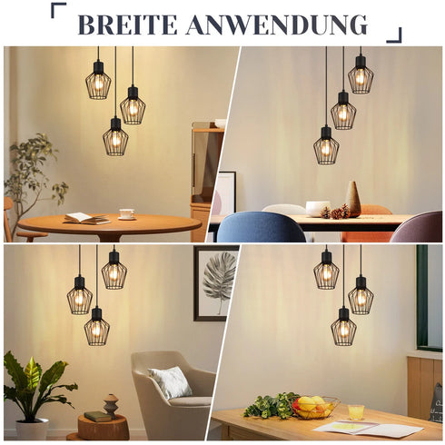 Tor LED Pendelleuchte Metall 3-flammig