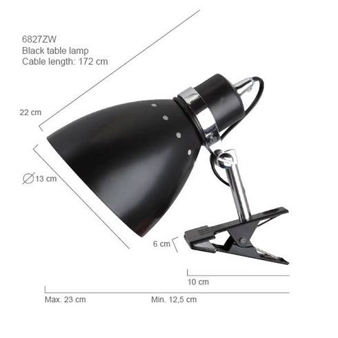 Astrid Klemmleuchte Wandspot Schwarz Strahler | Shiraki