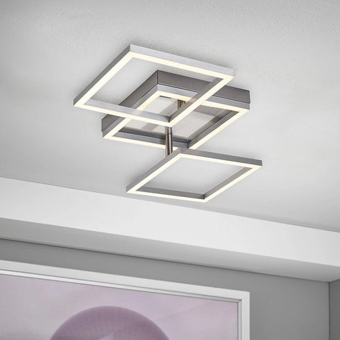 Kari LED Deckenleuchte Schwenkbare LED-Arme | Nickel-Matt | Shiraki