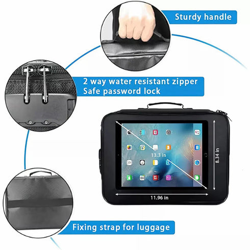 Kagami feuerfeste Dokumententasche mit Zahlenschloss – Wasserdichte Organizer-Box für wichtige Unterlagen (36 × 29,5 × 10 cm)