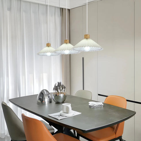 Malm E27 Pendelleuchte Holz & Stoff Esstisch Hängeleuchte