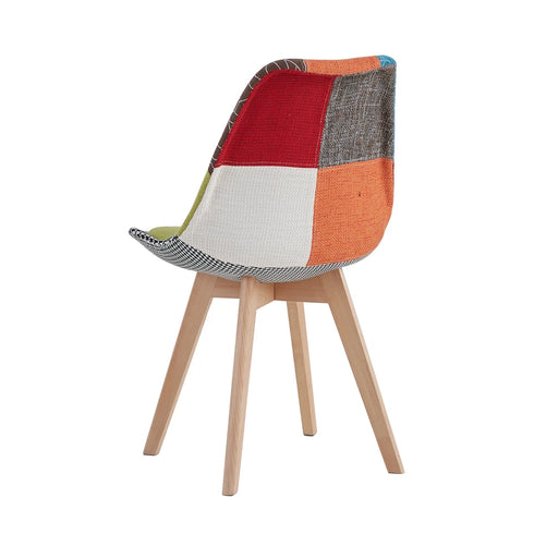 SVEIN Esszimmerstuhl 2er Set Patchwork Massivholz