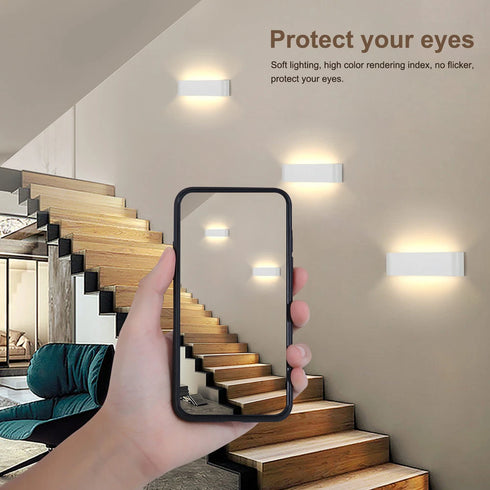 Lightess LED-Wandleuchte, 2er-Set Auf und ab Aluminium Wandlampe | Shiraki