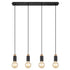 Soren Holz Metall LED Pendelleuchte 4-flammig | Shiraki