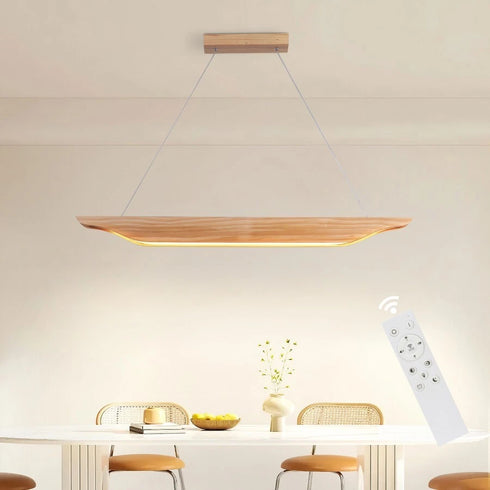 Rune LED Pendelleuchte Holz Dimmbar Hängelampe Höhenverstellbar