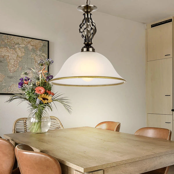 Ingrid Pendelleuchte Hängelampe aus altem Messing | Shiraki