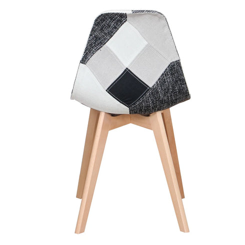 FREDRIK Esszimmerstuhl Set mit 4 Patchwork aus Holz