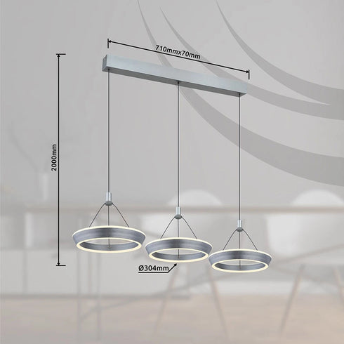 Sigrid LED Hängeleuchte Ringe höhenverstellbar H180 cm | Shiraki