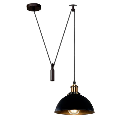 Lars LED Pendelleuchte Holz & Schwarz Ø43 cm