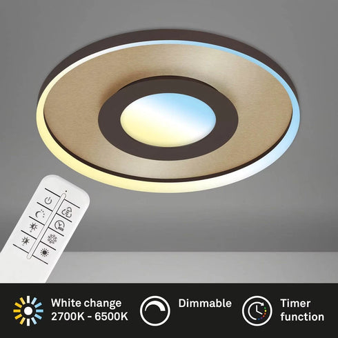 Nerina LED Deckenleuchte Rund Dimmbar Gold | Shiraki