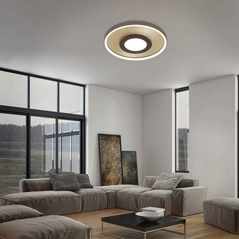 Nerina LED Deckenleuchte Rund Dimmbar Gold | Shiraki