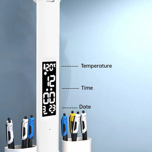 Astrid LED Schreibtischlampe Doppelkopf dimmbar USB | Shiraki