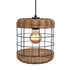 Elin Pendelleuchte 4-flammig Holz Rattan Schwarz | Shiraki