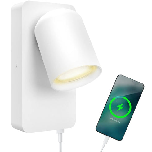 Iben LED Leselampe Wandlicht GU10 mit USB und Schalter | Shiraki