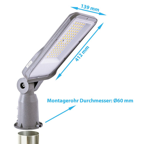 Alina LED Straßenbeleuchtung 100W neutralweiß IP65 | Shiraki