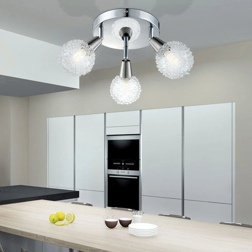 Erik Deckenleuchte Chrom Silber 3-flammig | Shiraki