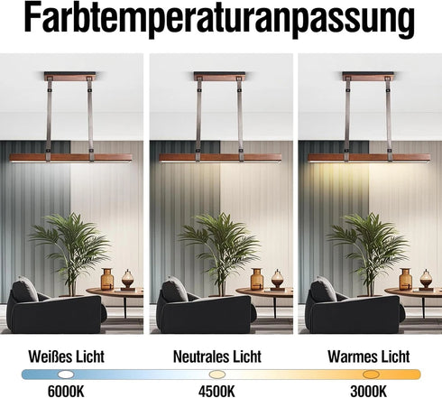 Viggo LED Pendelleuchte Holz Linear