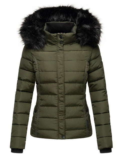 Leona Damen Winter Steppjacke mit Kapuze