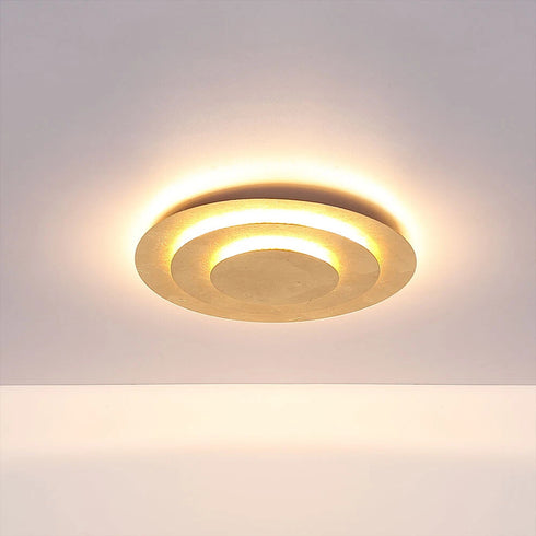 Alva LED Deckenleuchte rund Gold warmweiß | Shiraki