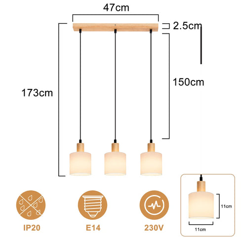 Leif LED Pendelleuchte Esszimmerlampe für Küche | Shiraki
