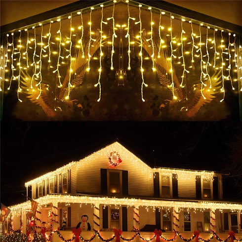 LED-Eiszapfen-Märchen 400 LEDs – warmes Weiß für Weihnachtsdekoration