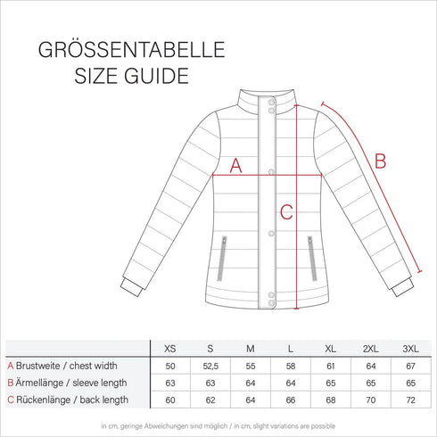 Yuna Damen Steppjacke mit Kapuze & Reißverschluss