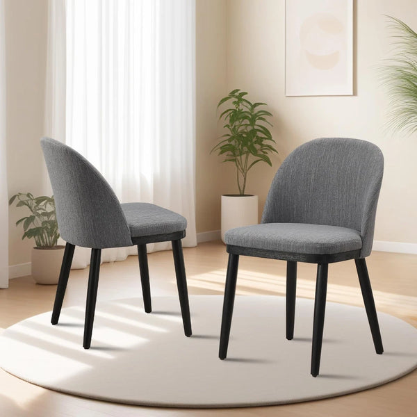 HENRIK Esszimmerstuhl 2er Set aus Leinen